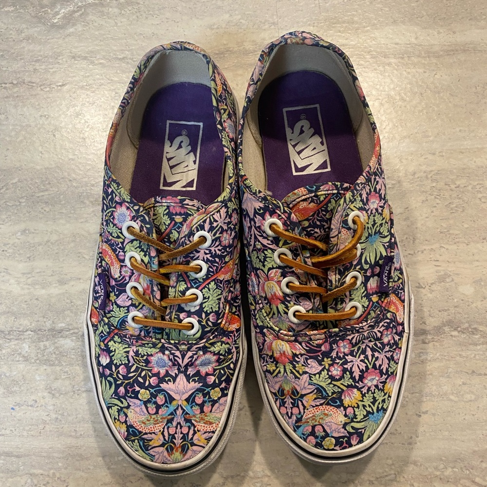Vans Floral Canvas Sneakers Women’s 7 Men’s 5.5 Multicolor Garden Print